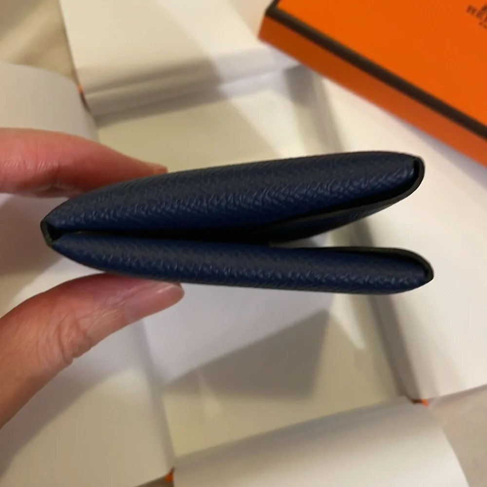 Authentic Hermes navy  Epsom leather wallet - Picture 6 of 13